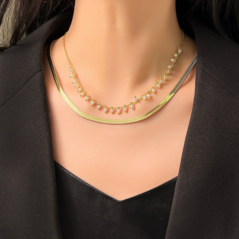 Marizanne | Luxe Snake Choker & Perlenschmuckset 18K Gold
