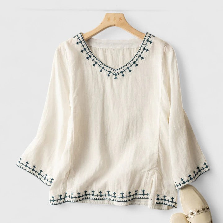 Taysia | Elegante V-Ausschnitt-Bluse