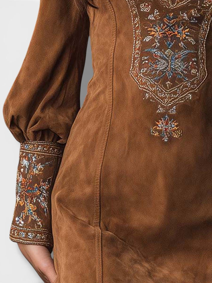 Lunori™ | Besticktes Mini-Suede-Kleid