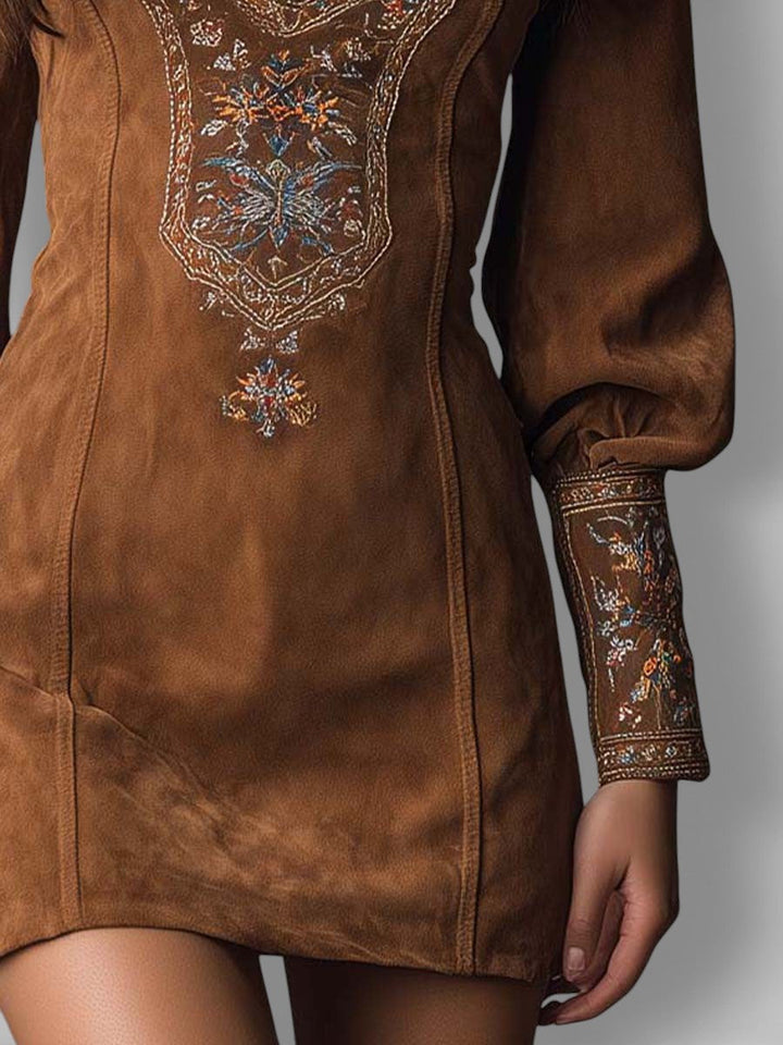 Lunori™ | Besticktes Mini-Suede-Kleid
